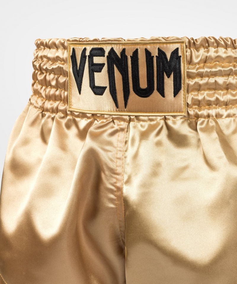 Short Venum Classiche Muay Thai Boxing Homme Doré Noir  | UHC-3299990