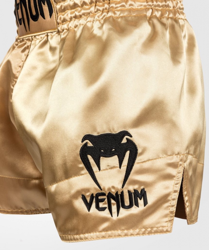 Short Venum Classiche Muay Thai Boxing Homme Doré Noir  | UHC-3299990