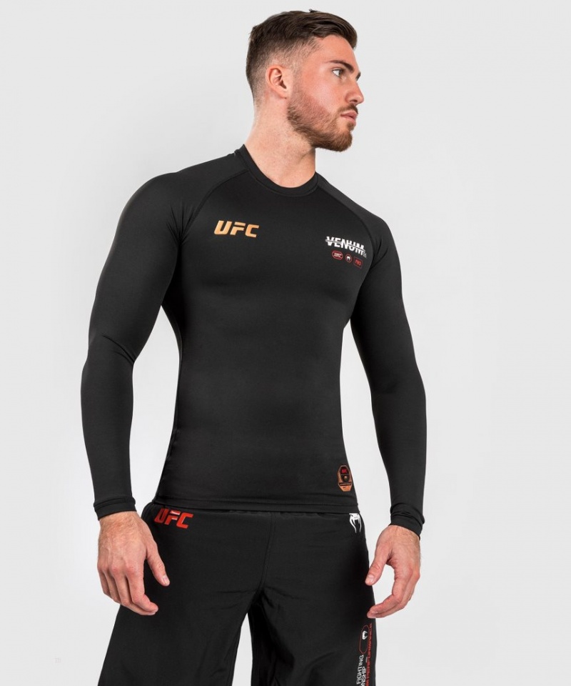 T Shirts Venum UFC Adrenaline by Fight Week Performance Long-sleeve Rashguard Homme Noir  | PRJ-1221075