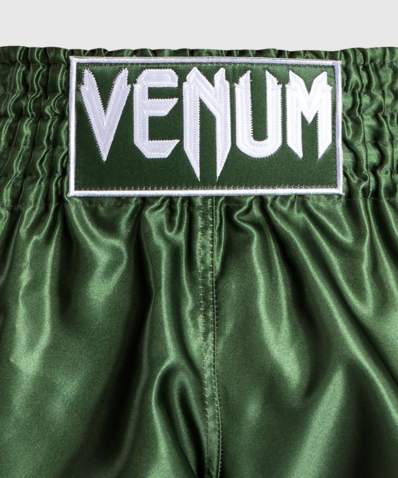 Short Venum Classiche Muay Thai Boxing Femme Kaki Blanche  | EVM-4944102