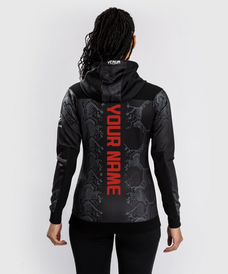 Sweat a Capuche Venum UFC Adrenaline by Personalized Authentic Fight Night Walkout Femme Noir  | QYA-5209181