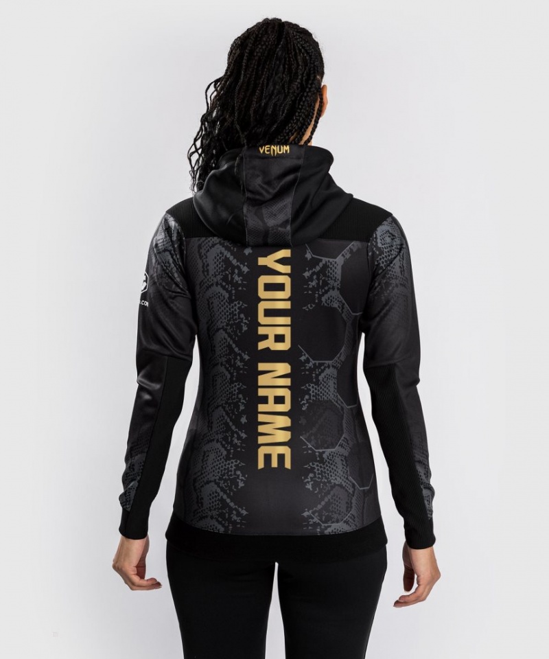 Sweat a Capuche Venum UFC Adrenaline by Personalized Authentic Fight Night Walkout Femme Noir  | YIY-0618569