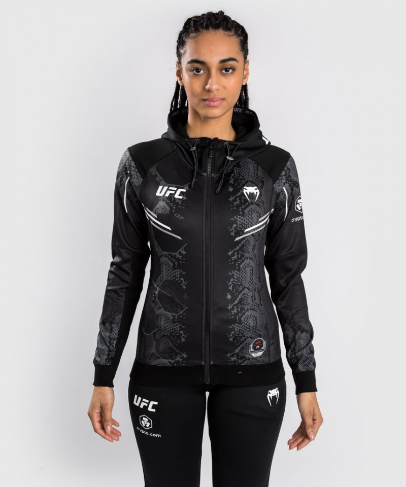 Sweat a Capuche Venum UFC Adrenaline by Personalized Authentic Fight Night Walkout Femme Noir  | QYA-5209181