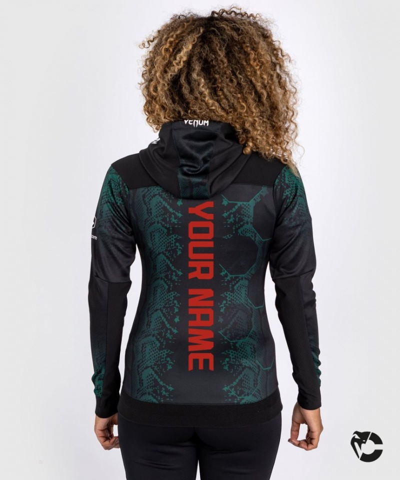 Sweat a Capuche Venum UFC Adrenaline by Personalized Authentic Fight Night Walkout Emerald Edition Femme Vert Noir  | RDN-2370895