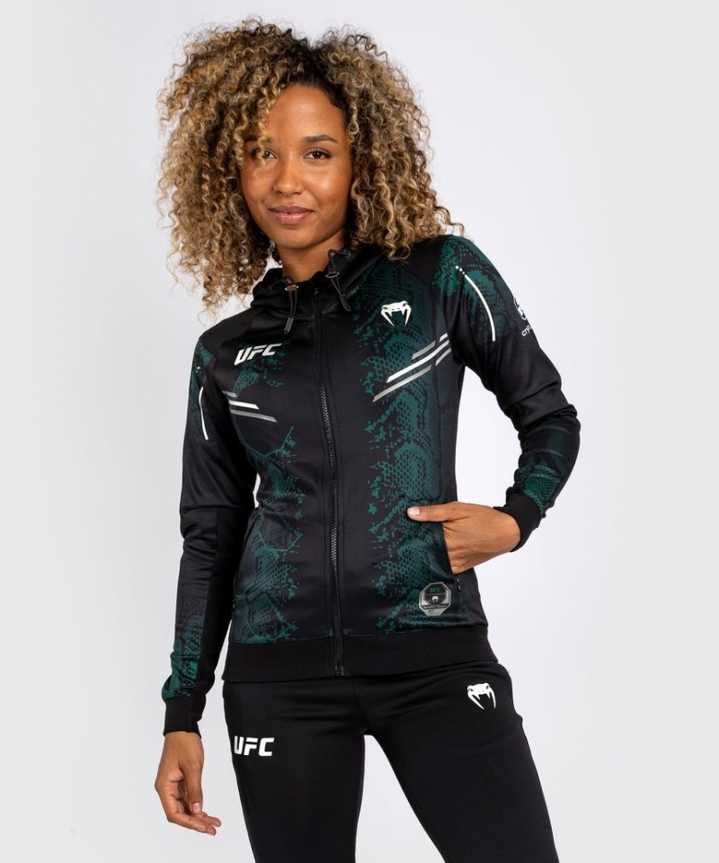 Sweat a Capuche Venum UFC Adrenaline by Personalized Authentic Fight Night Walkout Emerald Edition Femme Vert Noir  | RDN-2370895