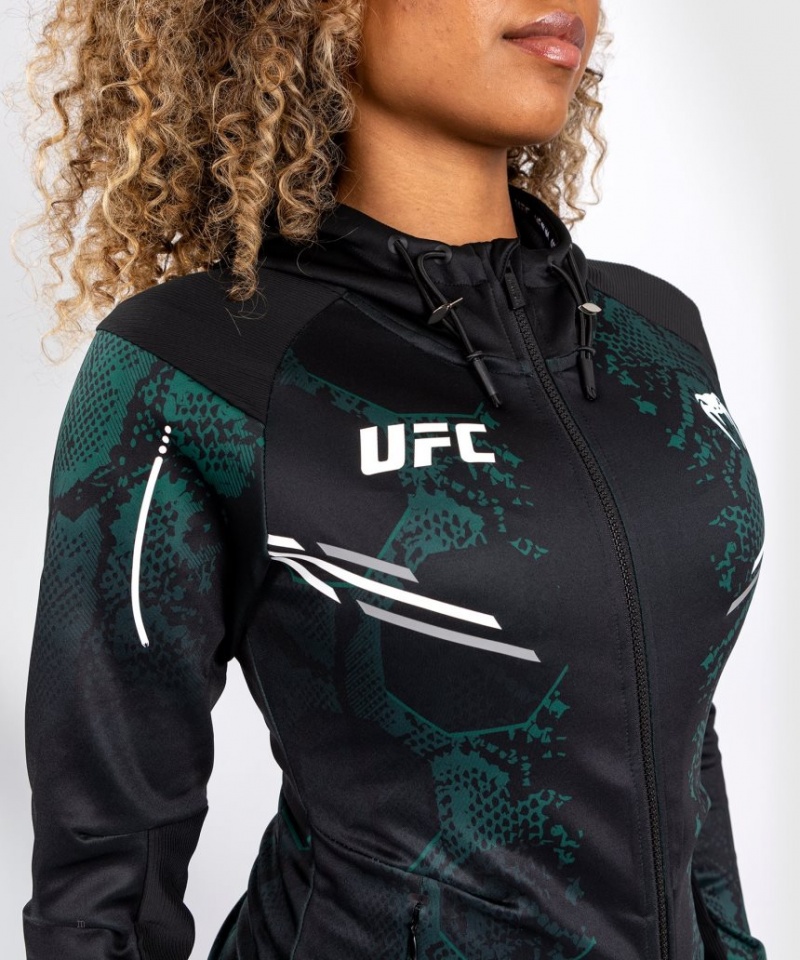 Sweat a Capuche Venum UFC Adrenaline by Personalized Authentic Fight Night Walkout Emerald Edition Femme Vert Noir  | RDN-2370895