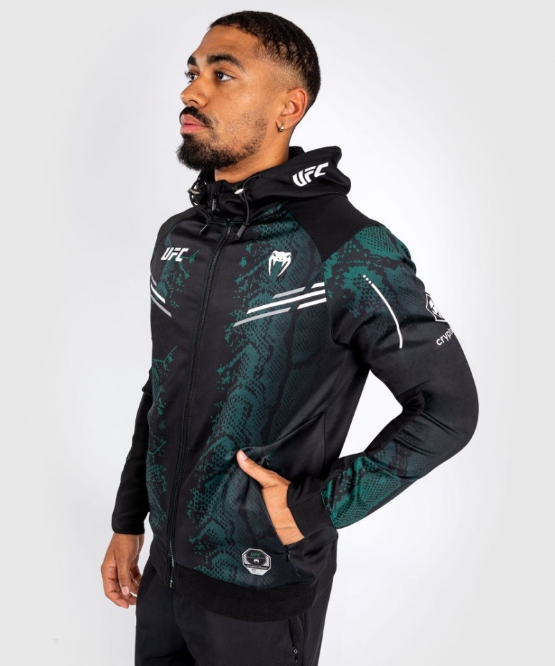 Veste Venum UFC Adrenaline by Personalized Authentic Fight Night Walkout Hoodie Emerald Edition Homme Vert Noir  | HBE-6240293