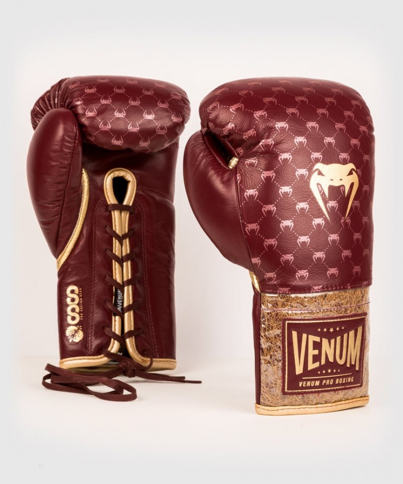 Gants De Boxe Venum Coco Monogram Pro Dentelle Up Rouge Foncé  | QUA-7691149