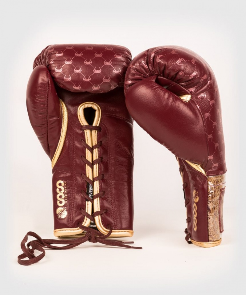 Gants De Boxe Venum Coco Monogram Pro Dentelle Up Rouge Foncé  | QUA-7691149