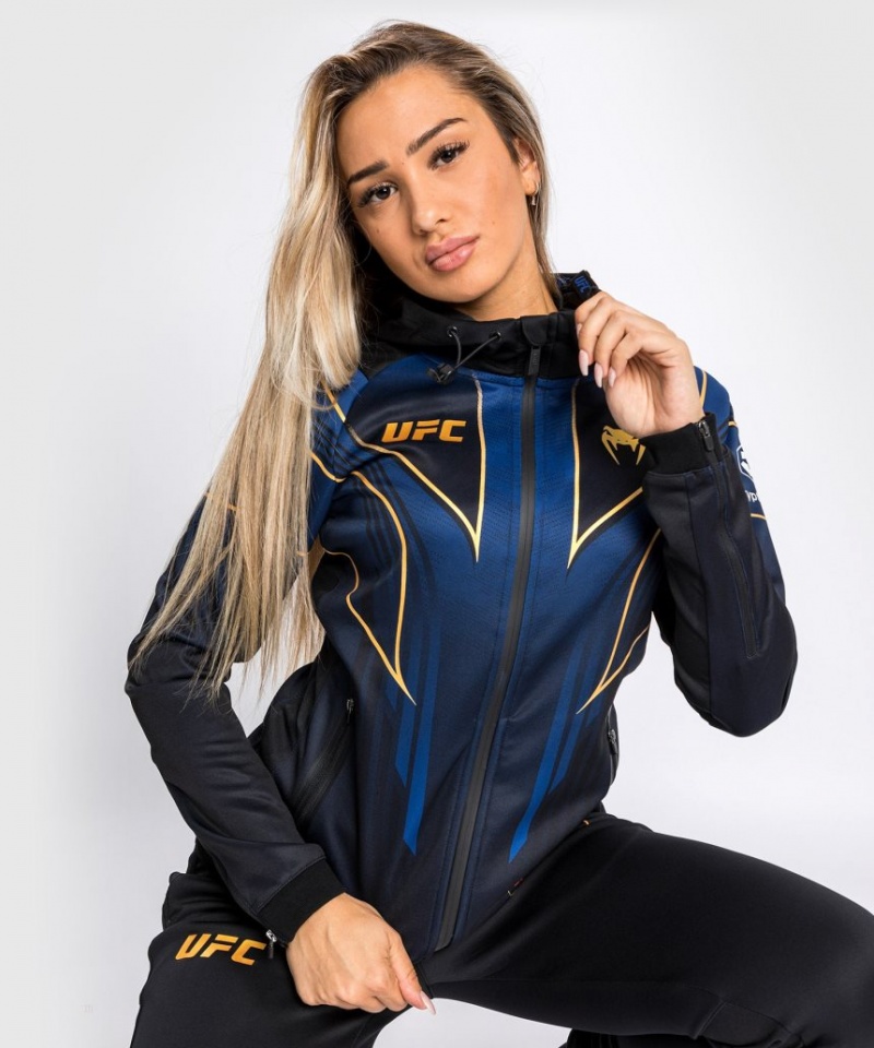 Sweat a Capuche Venum UFC Authentic Fight Night 2.0 Kit by Walkout Femme Bleu Noir  | ZZH-2911094