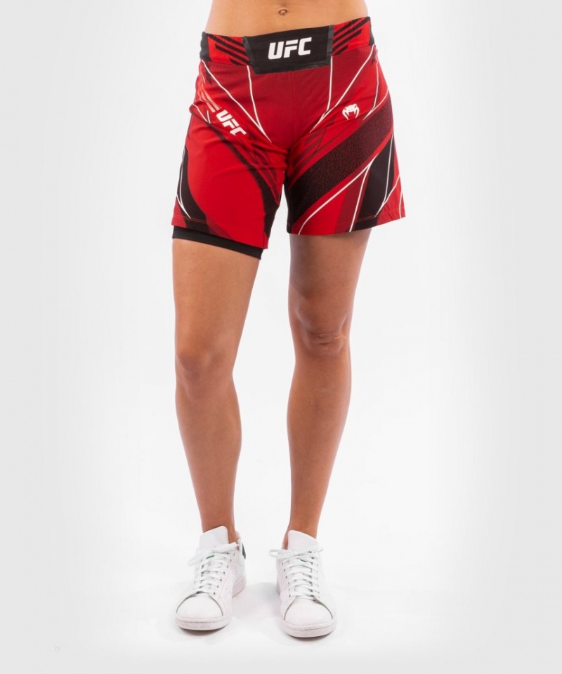 Short Venum UFC Authentic Fight Night Long Fit Femme Rouge  | YOE-8688009