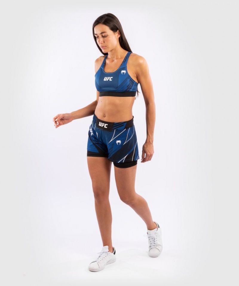 Short Venum UFC Authentic Fight Night Corta Fit Femme Bleu  | QSG-5847610