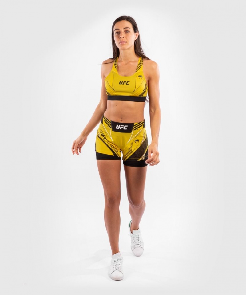 Short Venum UFC Authentic Fight Night Corta Fit Femme Jaune  | VMF-0221118