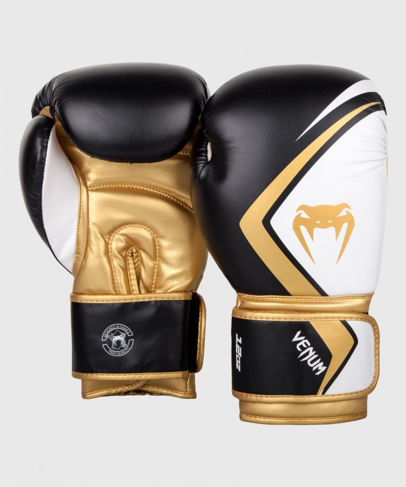 Gants De Boxe Venum Contender 2.0 Noir Blanche Doré  | PJW-8272261