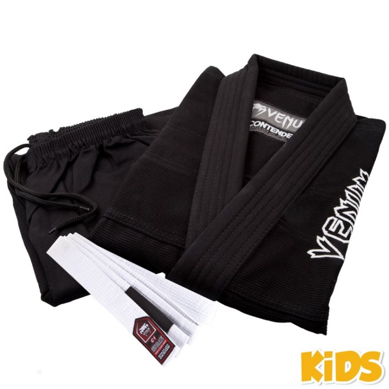 BJJ Gi Venum Contender Kids (Free white belt included) Noir  | EKS-8307176