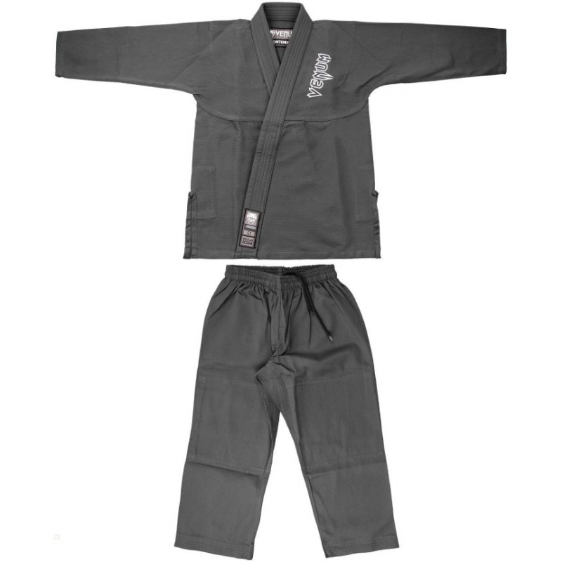 BJJ Gi Venum Contender Kids (Free white belt included) Grise  | MJB-8355302