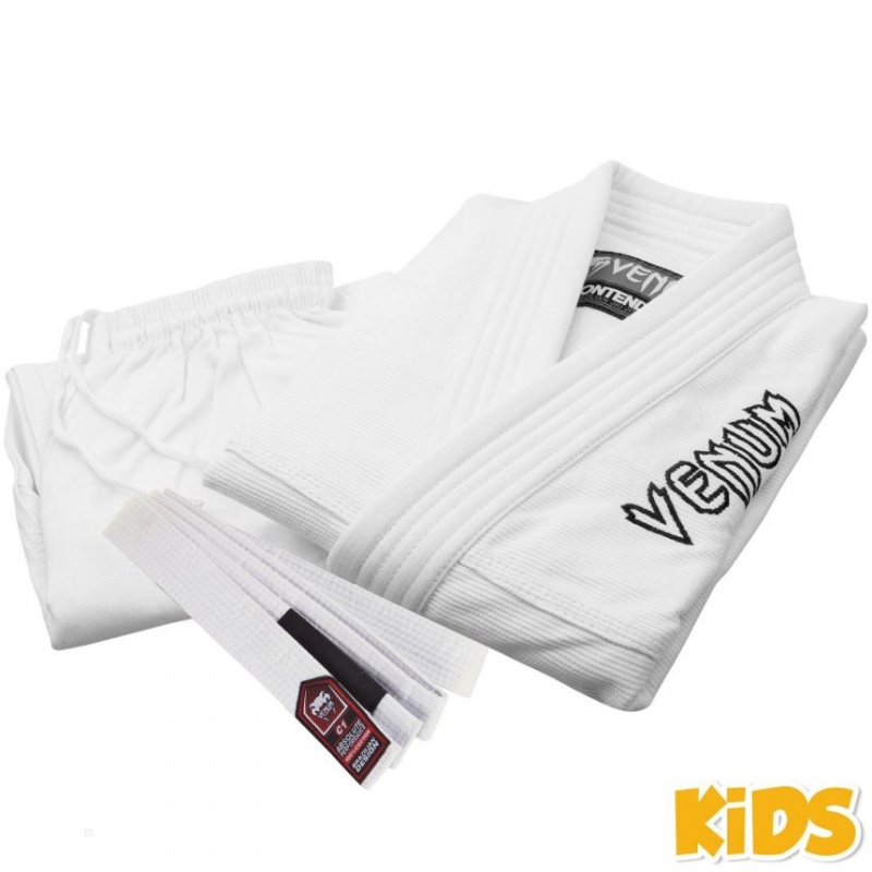 BJJ Gi Venum Contender Kids (Free white belt included) Blanche  | AWR-6410193