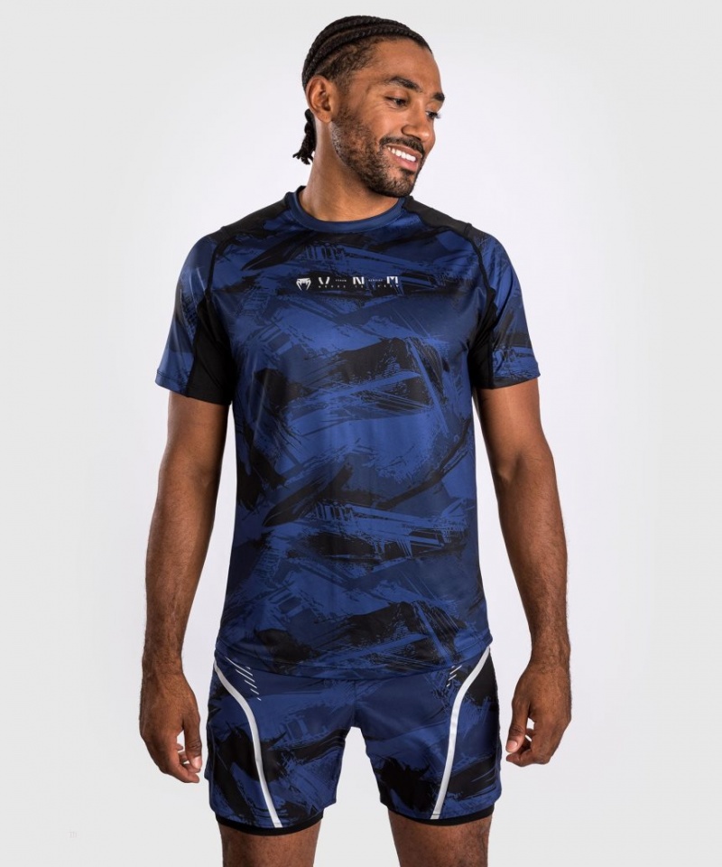 T Shirts Venum Electron 3.0 Dry-Tech Homme Bleu Marine  | POT-0525323