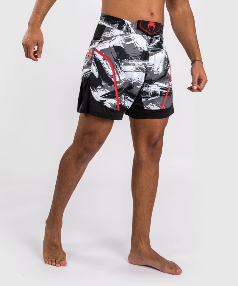 Short Venum Electron 3.0 Fight Homme Grise Rouge  | HEM-6287670