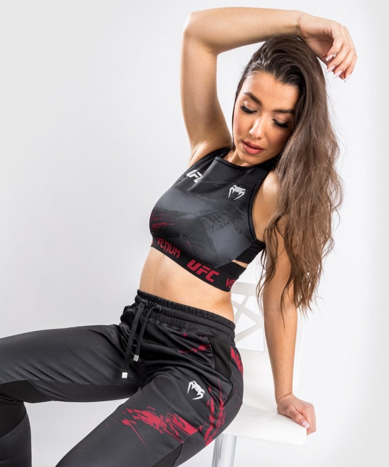 Pantalon Venum UFC Authentic Fight Week 2.0 Femme Noir Rouge  | TNH-4571510