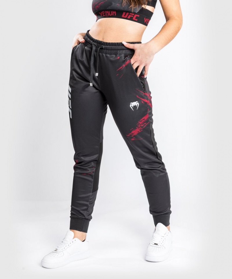 Pantalon Venum UFC Authentic Fight Week 2.0 Femme Noir Rouge  | TNH-4571510