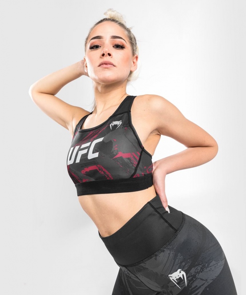 Soutien Gorge Sport Venum UFC Authentic Fight Week 2.0 Femme Noir Rouge  | NDI-2257356