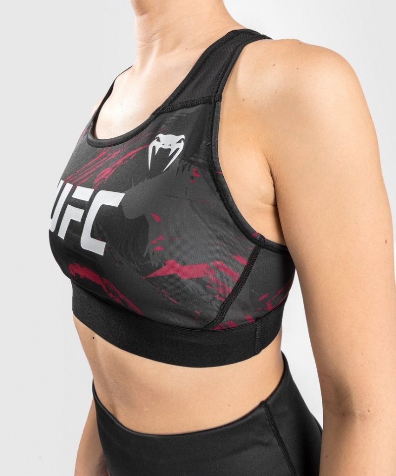 Soutien Gorge Sport Venum UFC Authentic Fight Week 2.0 Femme Noir Rouge  | NDI-2257356