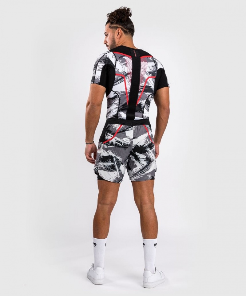 Short Venum Electron 3.0 Course Homme Grise Rouge  | WVV-4535791