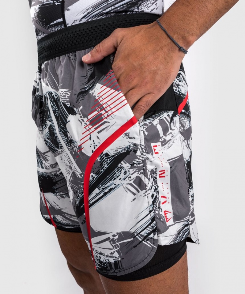 Short Venum Electron 3.0 Course Homme Grise Rouge  | WVV-4535791