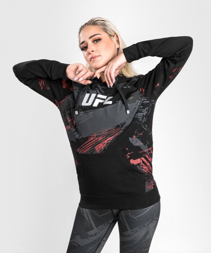 Sweat a Capuche Venum UFC Authentic Fight Week 2.0 Pullover Femme Noir Rouge  | FUK-1636463