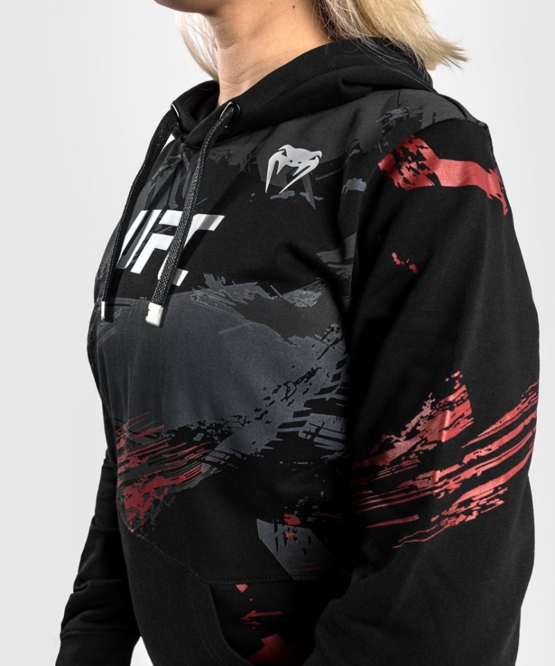 Sweat a Capuche Venum UFC Authentic Fight Week 2.0 Pullover Femme Noir Rouge  | FUK-1636463