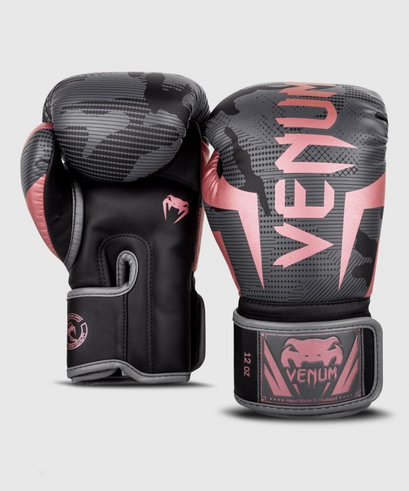 Gants De Boxe Venum Elite Noir Rose Doré  | POU-8194918