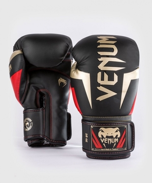 Gants De Boxe Venum Elite Noir Doré Rouge  | UVW-2708209