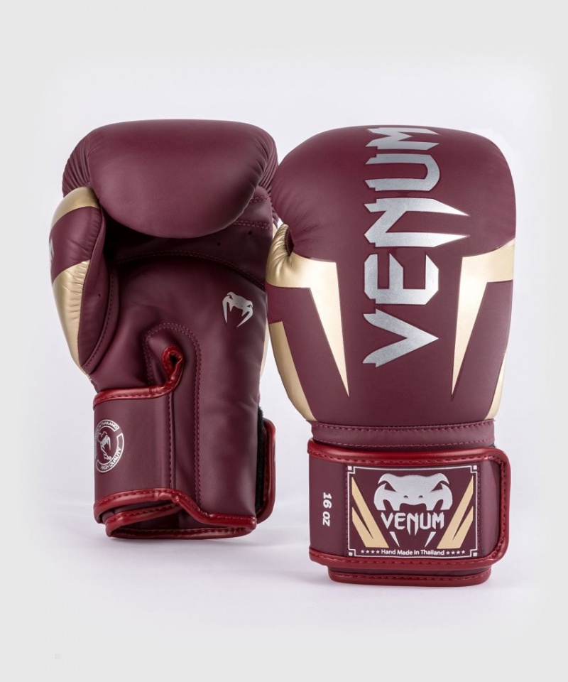 Gants De Boxe Venum Elite Bordeaux Doré  | AGE-4294687