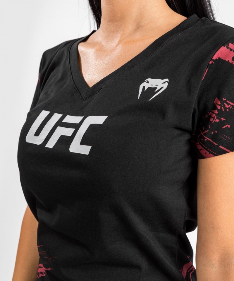 T Shirts Venum UFC Authentic Fight Week 2.0 Corta Sleeve Femme Noir Rouge  | QBN-1984945