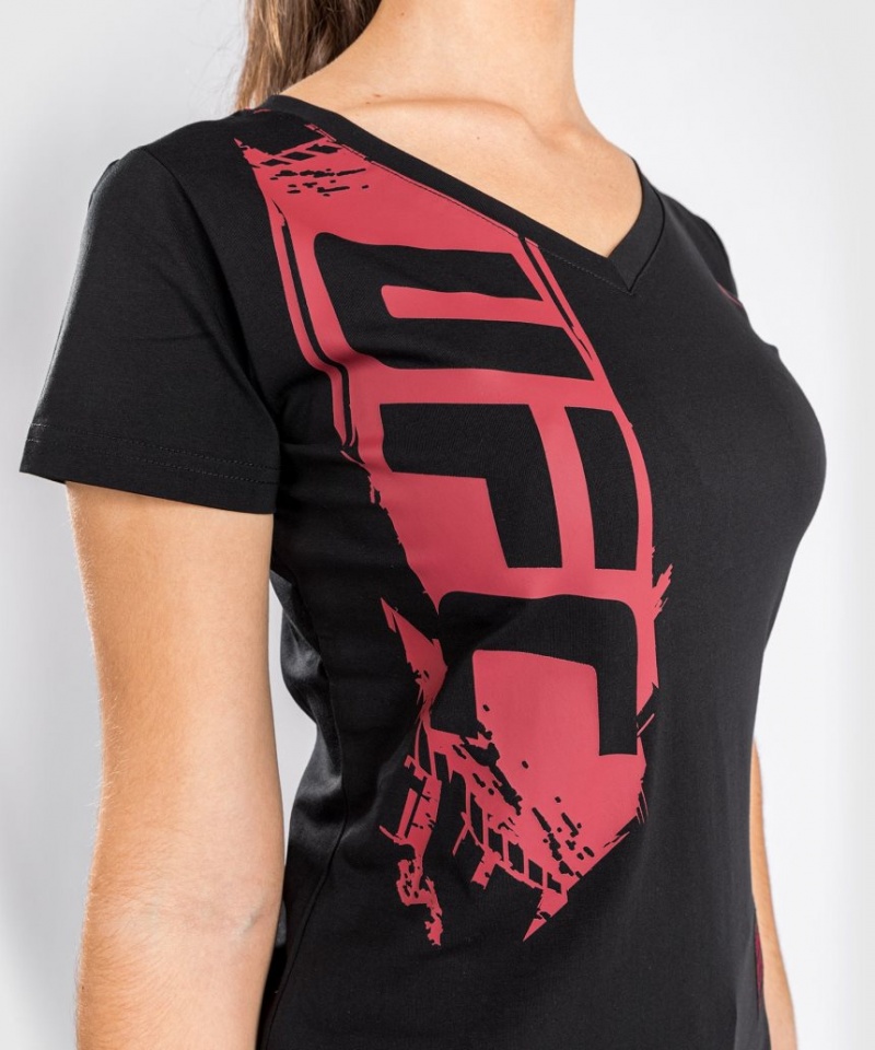 T Shirts Venum UFC Authentic Fight Week 2.0 Corta Sleeve Femme Noir Rouge  | CQP-1505720