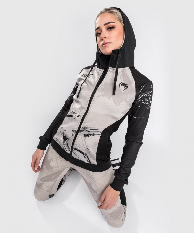 Sweat a Capuche Venum UFC Authentic Fight Week 2.0 Zip Femme Noir Marron  | CQG-6361101