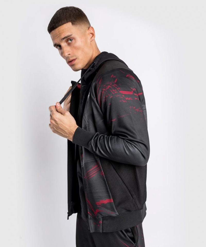 Sweat a Capuche Venum UFC Authentic Fight Week 2.0 Zipped Homme Noir Rouge  | RAC-2122853