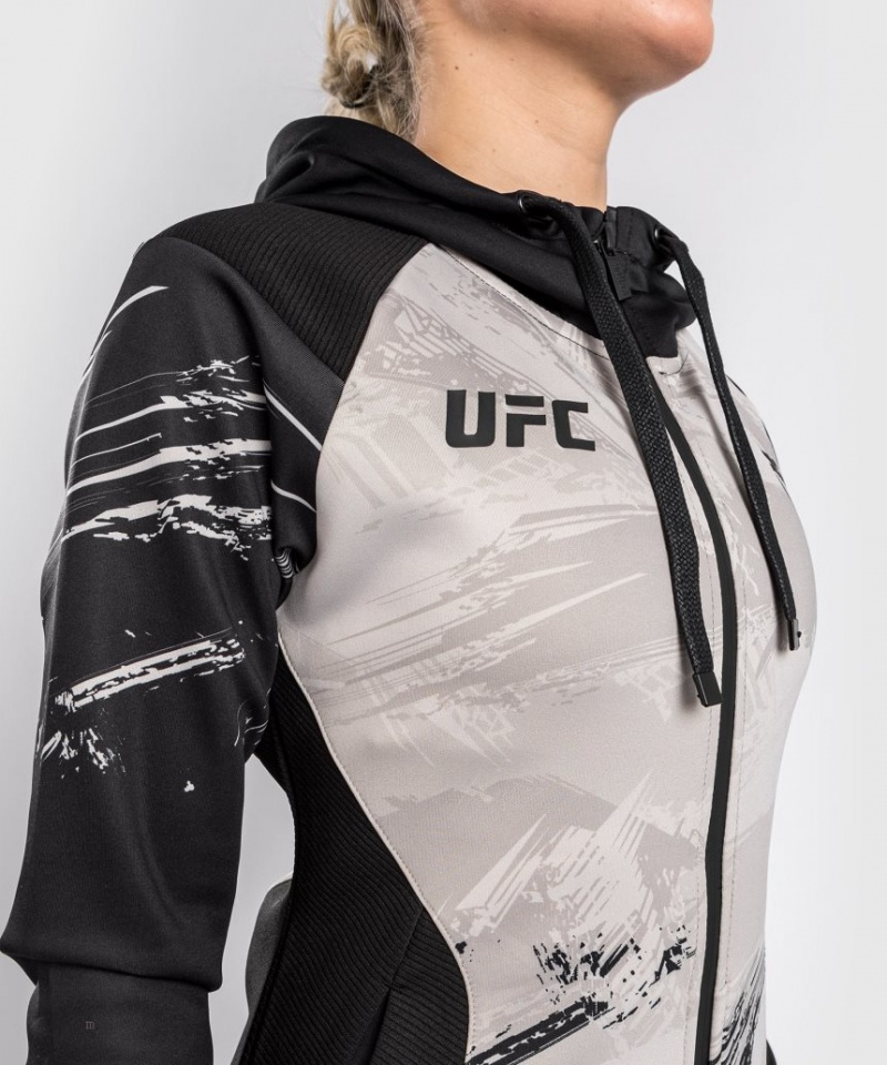 Sweat a Capuche Venum UFC Authentic Fight Week 2.0 Zip Femme Noir Marron  | CQG-6361101