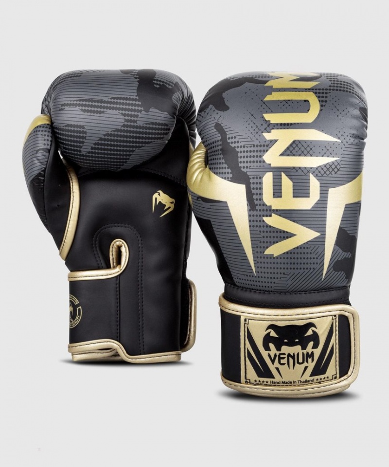 Gants De Boxe Venum Elite Camouflage Foncé Doré  | VKH-8163528