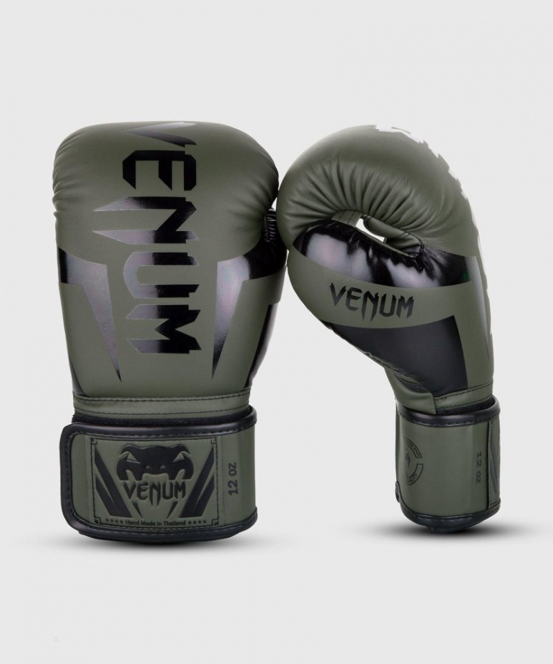 Gants De Boxe Venum Elite Kaki Noir  | BFT-3560865