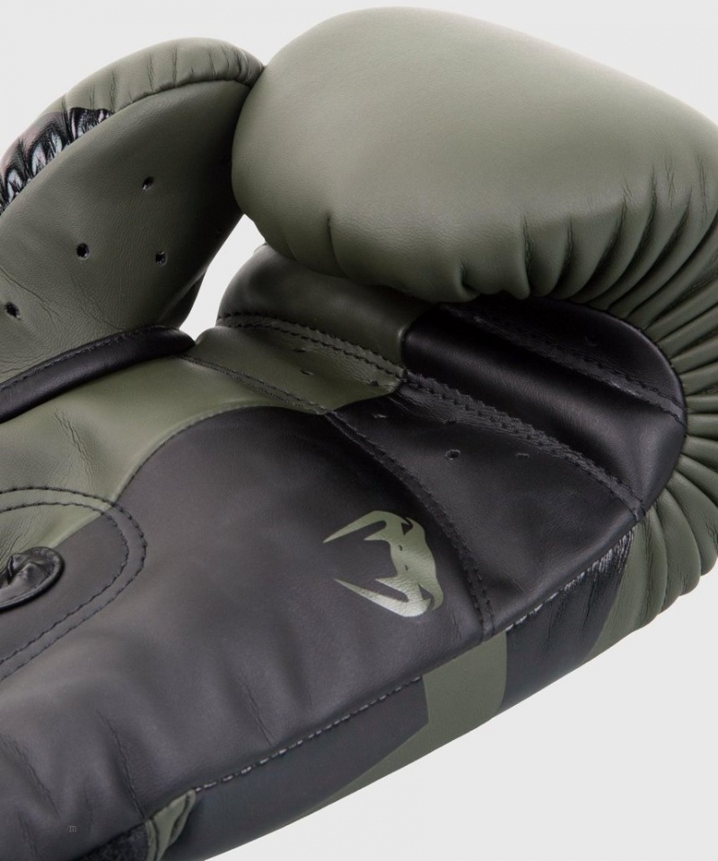 Gants De Boxe Venum Elite Kaki Noir  | BFT-3560865