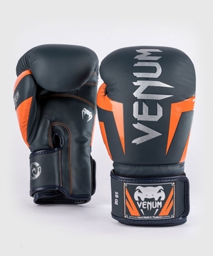 Gants De Boxe Venum Elite Bleu Marine Argent Orange  | HPL-9630067