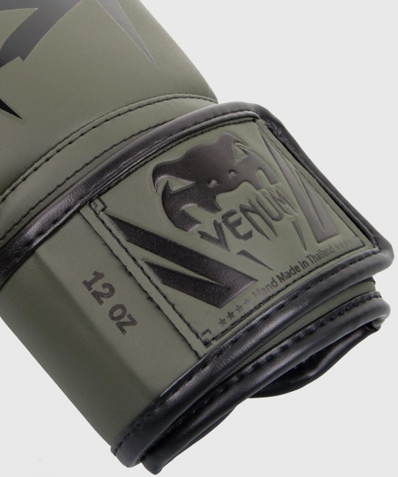 Gants De Boxe Venum Elite Kaki Noir  | BFT-3560865