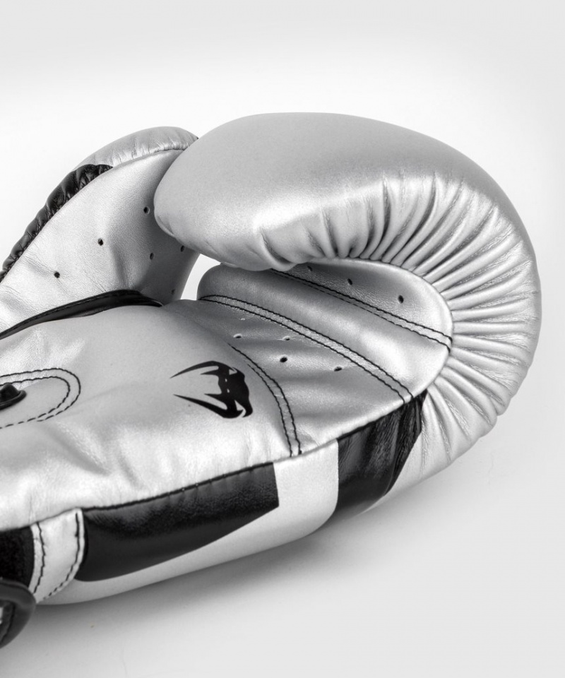 Gants De Boxe Venum Elite Argent Noir  | YBK-2215234