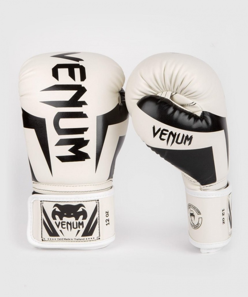 Gants De Boxe Venum Elite Blanche Noir  | ONG-7629099