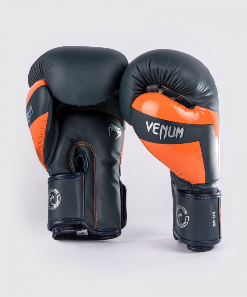 Gants De Boxe Venum Elite Bleu Marine Argent Orange  | HPL-9630067