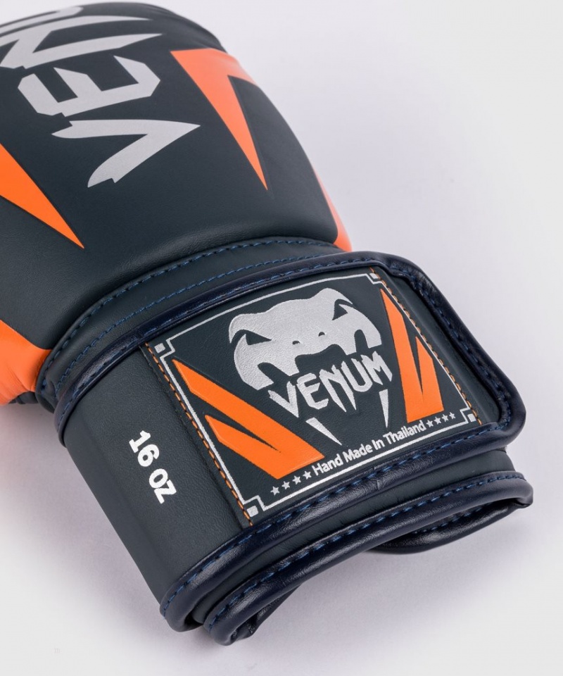 Gants De Boxe Venum Elite Bleu Marine Argent Orange  | PGB-4659129