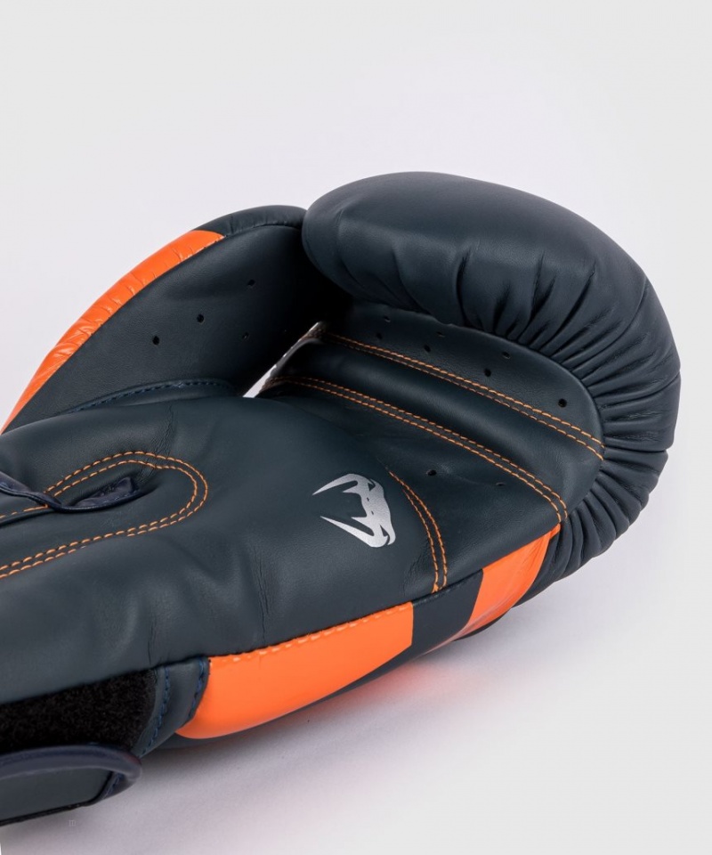 Gants De Boxe Venum Elite Bleu Marine Argent Orange  | HPL-9630067