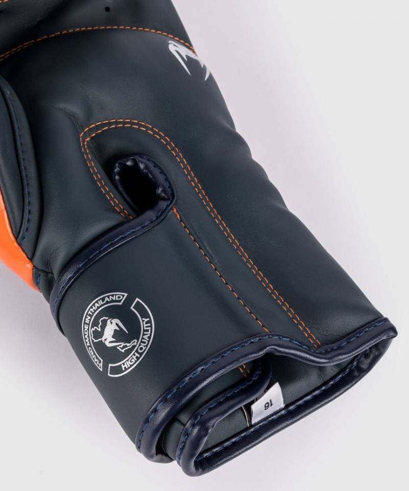 Gants De Boxe Venum Elite Bleu Marine Argent Orange  | HPL-9630067